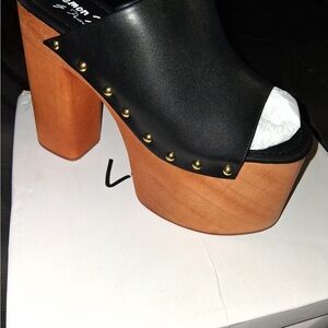 Privileged Black and Brown Platform Mules